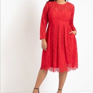 Red lace dress